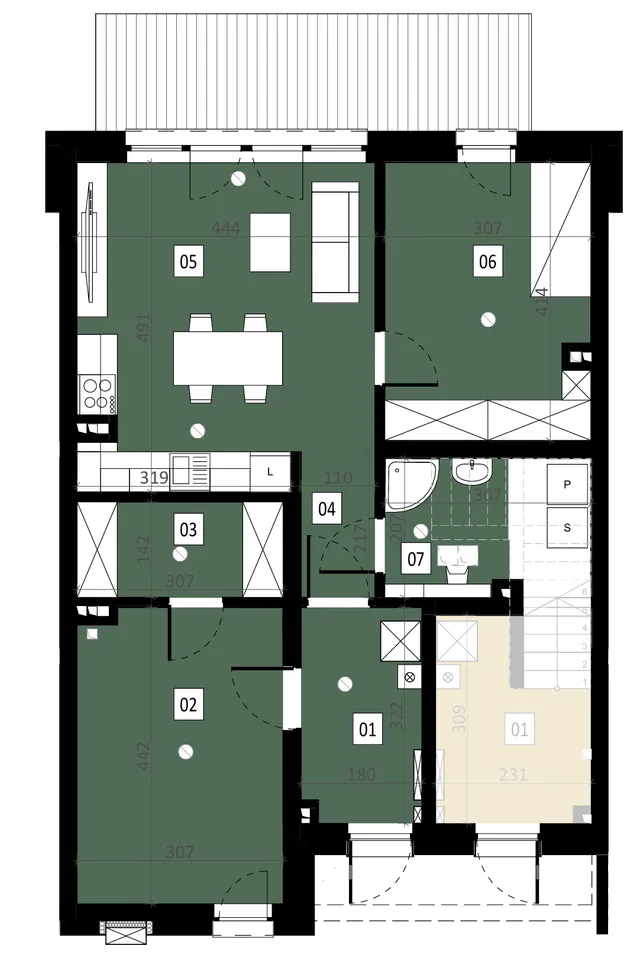 Mieszkanie B2.M1 — Zielona