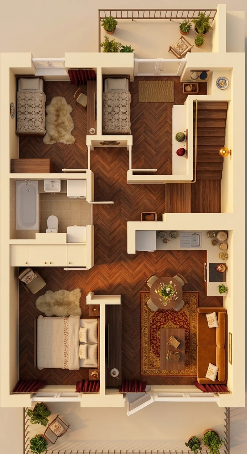 Wizualizacja 3D B4M2 — wariant 5