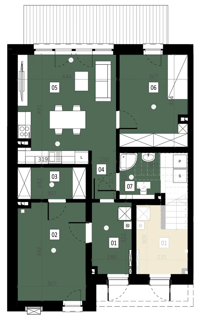 Mieszkanie B1.M1 — Zielona