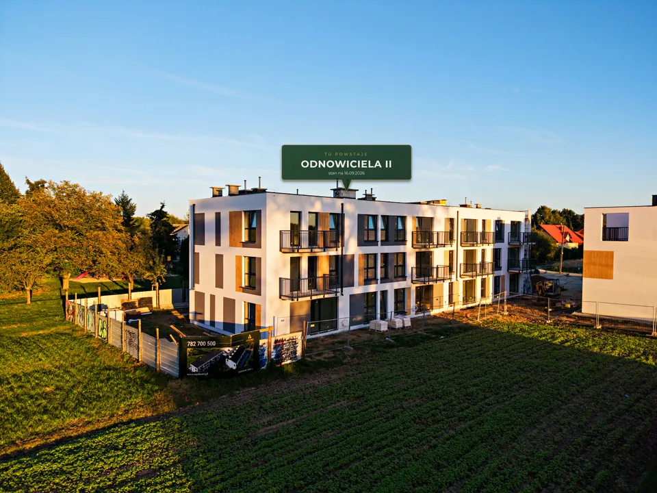 Odnowiciela II — balkony i loggie od strony ogrodów, zdjęcie z drona 16.09.2026