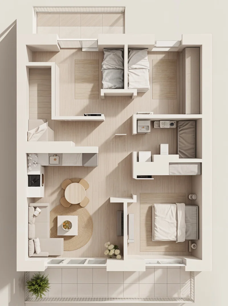 Wizualizacja 3D B8M2 — wariant 2
