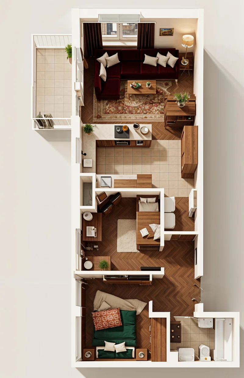 Wizualizacja 3D M15 — wariant 2
