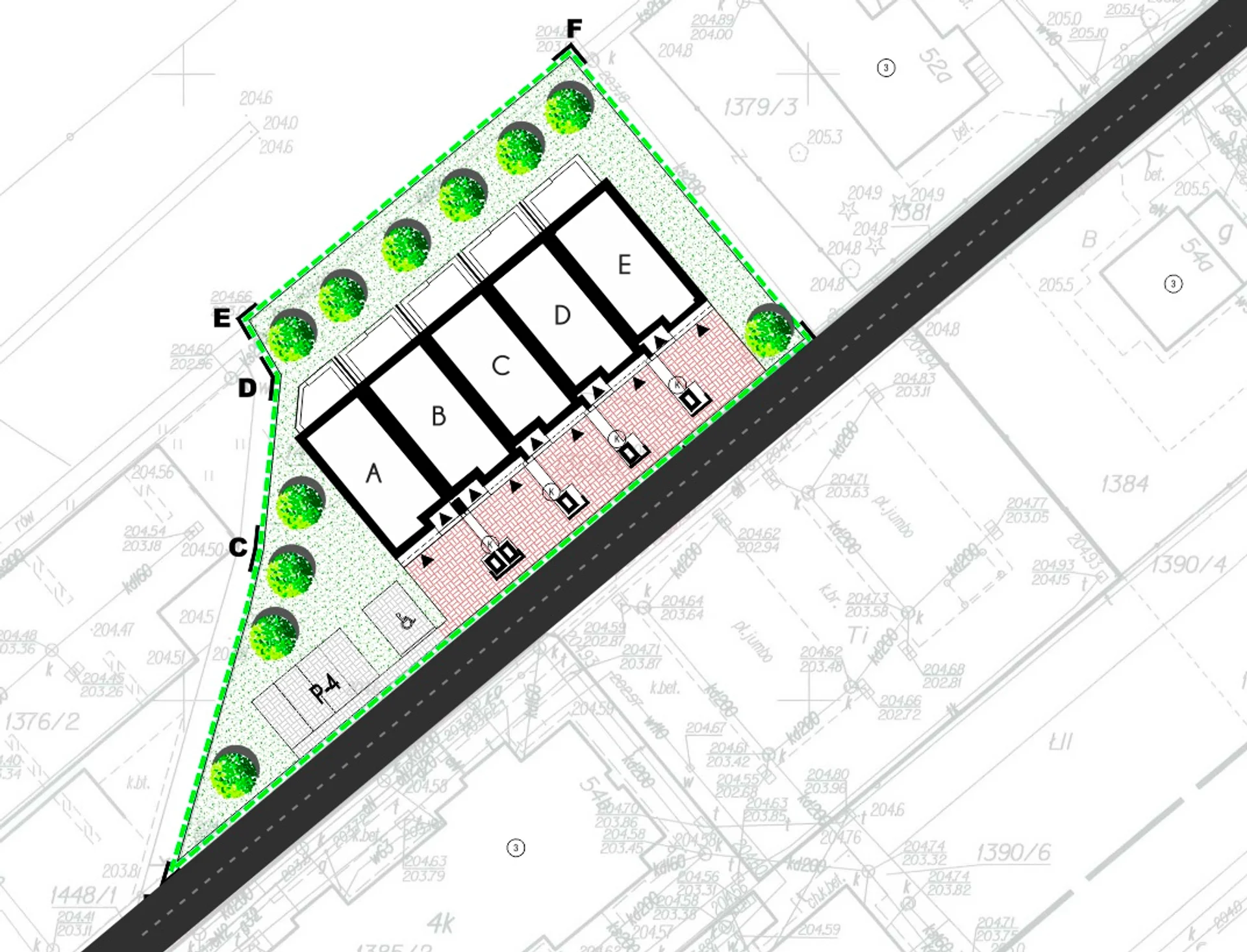 Plan zagospodarowania inwestycji Apartamenty Miód Malina