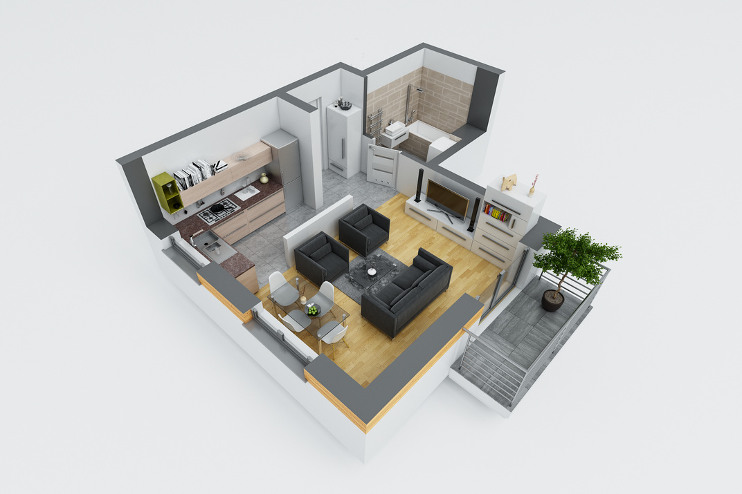 Wizualizacja 3D D-0A — wariant 1