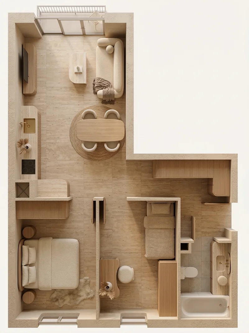 Wizualizacja 3D M1 — wariant 6